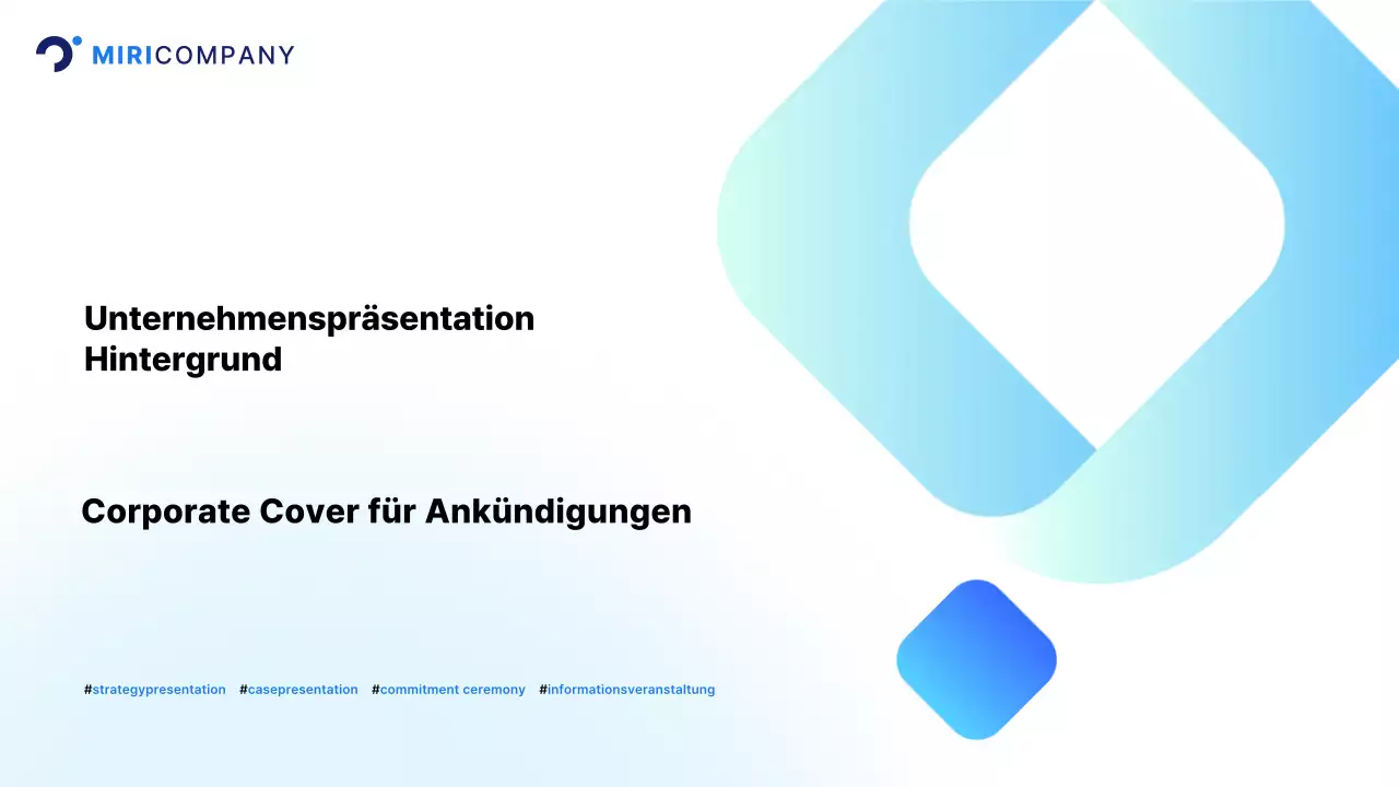 Hellblaue moderne Firmenpräsentation