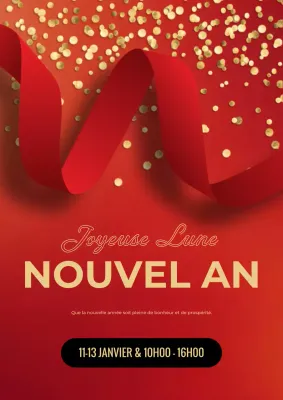 annonce traditionnelle rouge pour les fêtes de fin d'année