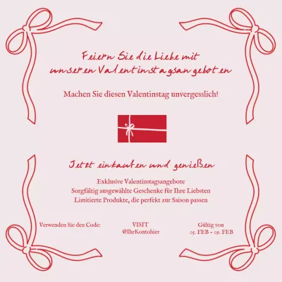 Rot Rosa Elegant Valentinstag Promotion