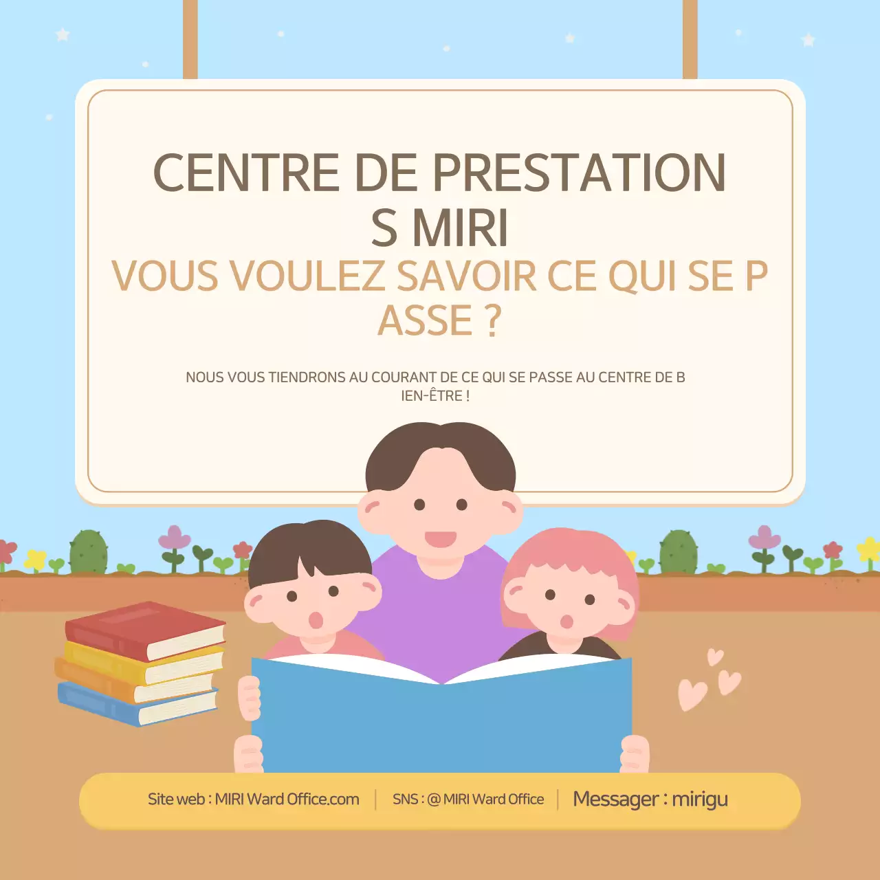 Lettre d'information du centre d'aide sociale bleu ciel