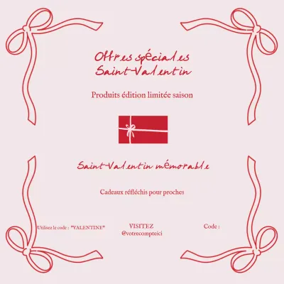 Promotion de la Saint-Valentin rouge, rose et élégante
