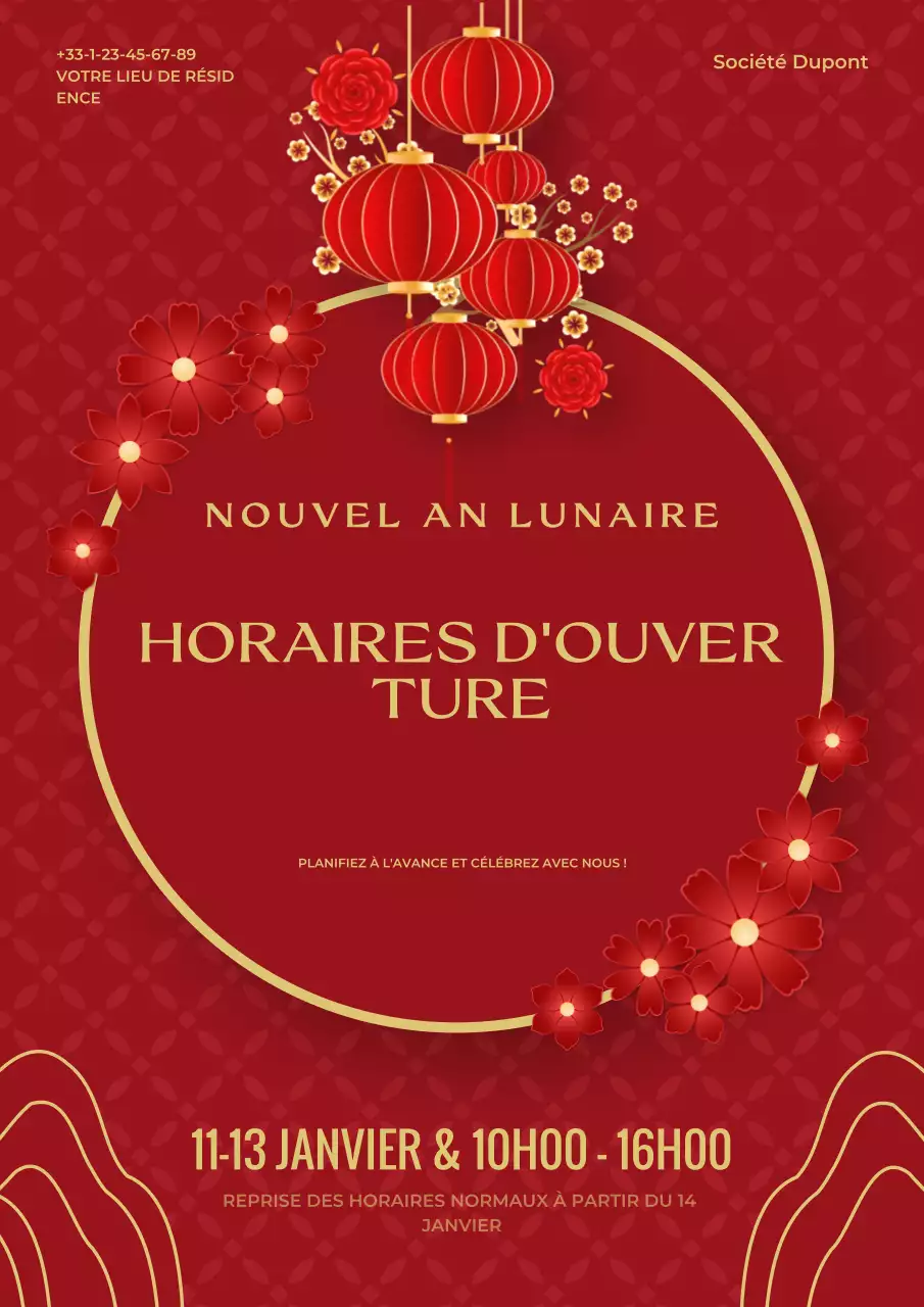 annonce traditionnelle rouge pour les fêtes de fin d'année