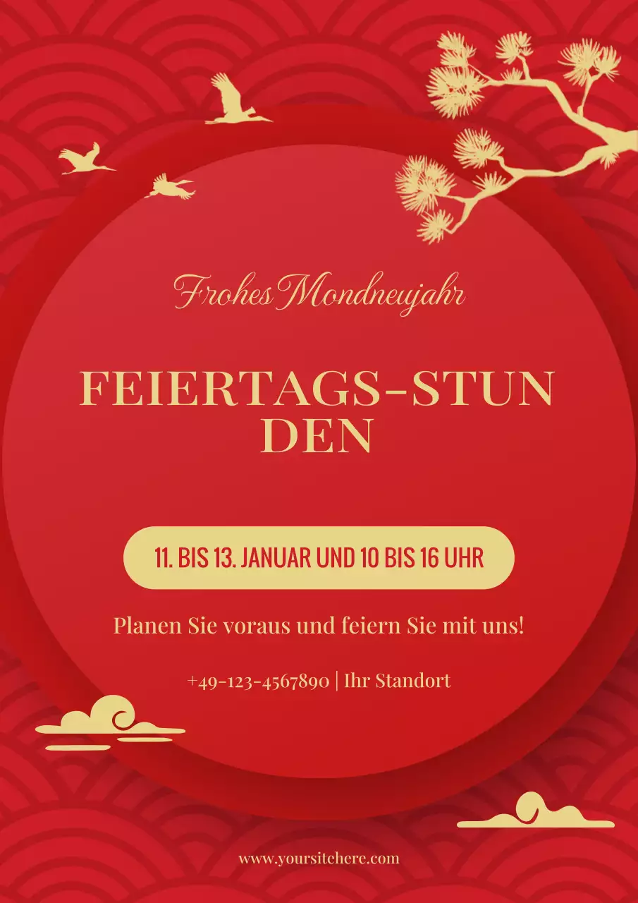 rote traditionelle Urlaubsankündigung