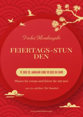 rote traditionelle Urlaubsankündigung