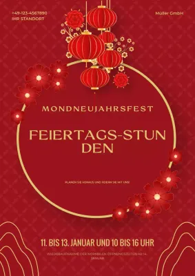 rote traditionelle Urlaubsankündigung