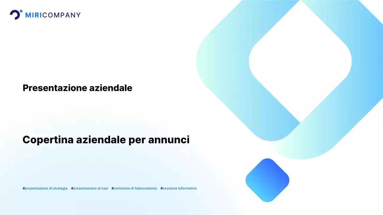 Presentazione aziendale moderna di colore azzurro