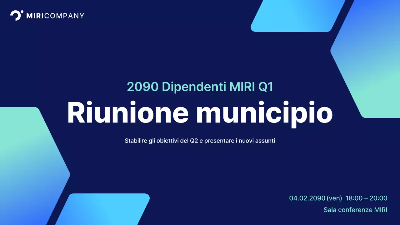 Presentazione aziendale moderna di colore azzurro