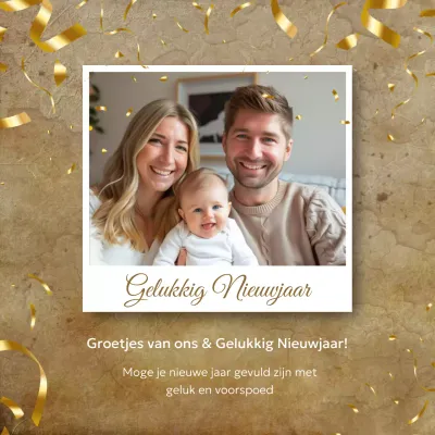 gouden klassieke nieuwjaarskaart