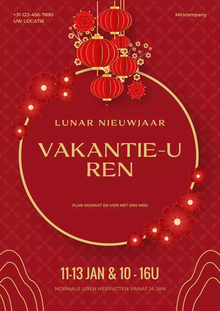 rode traditionele aankondiging