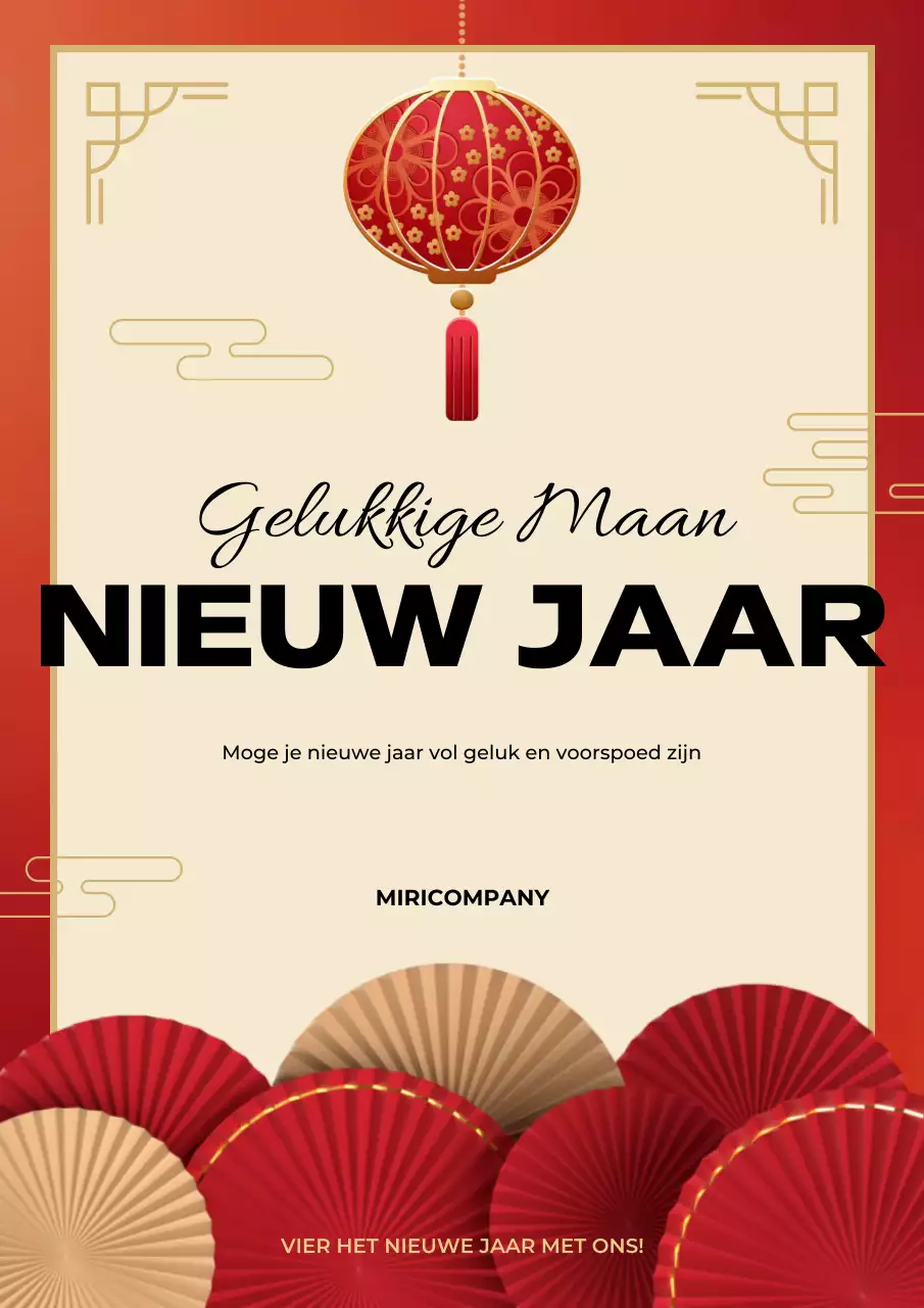 uitnodiging rood traditioneel nieuwjaar