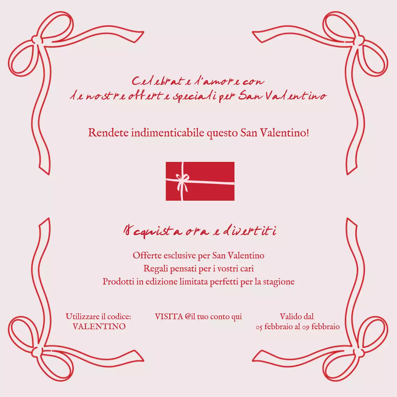 Rosso Rosa Elegante Promozione di San Valentino