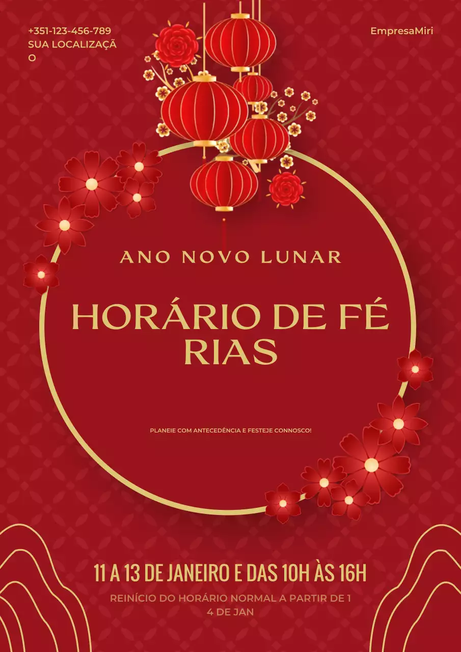anúncio de férias tradicional vermelho