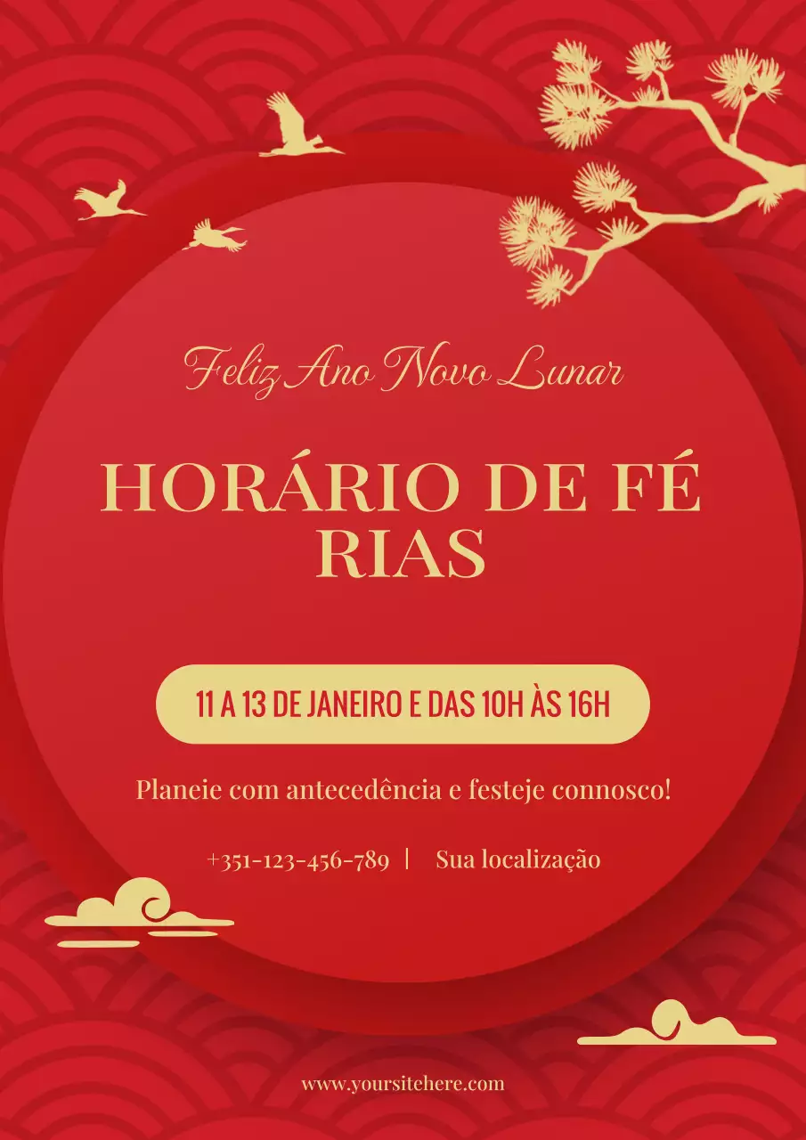 anúncio de férias tradicional vermelho
