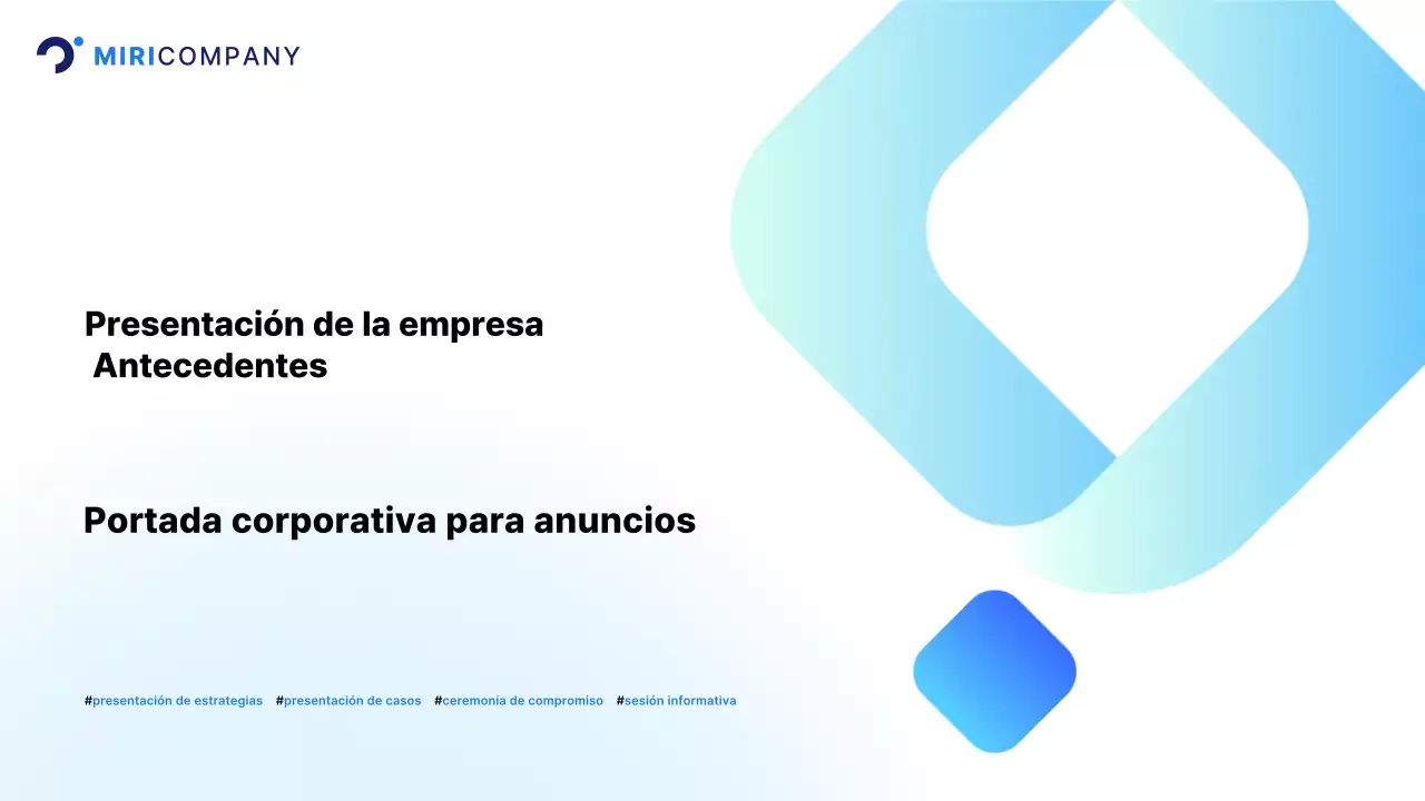 Presentación corporativa moderna en azul claro
