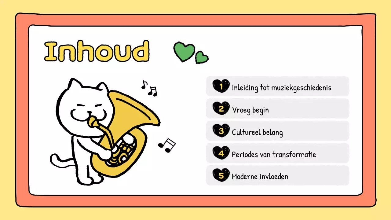 orange comic muziekpresentatie