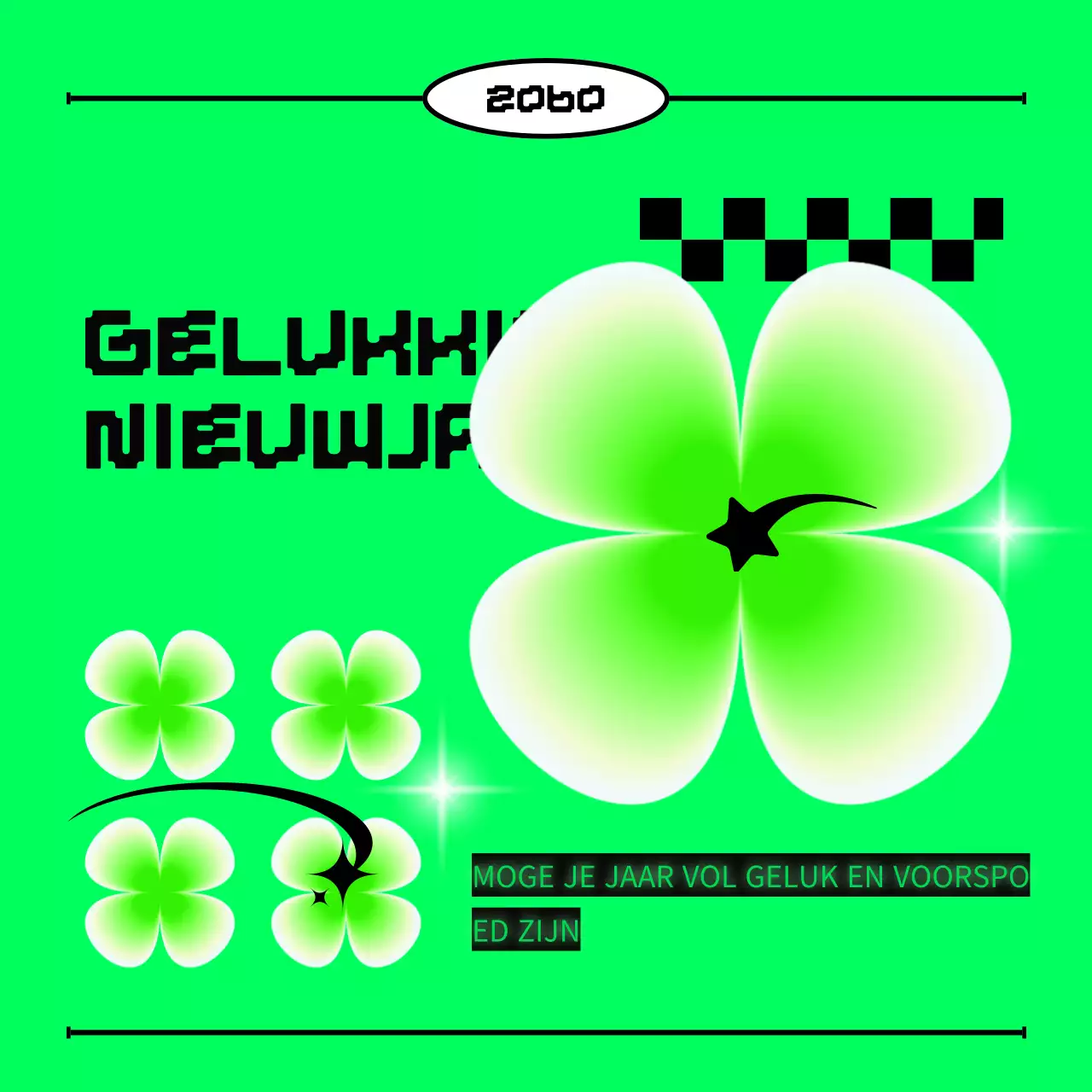 groene moderne nieuwjaarskaart