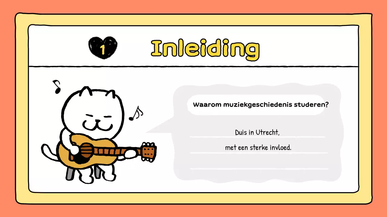 orange comic muziekpresentatie