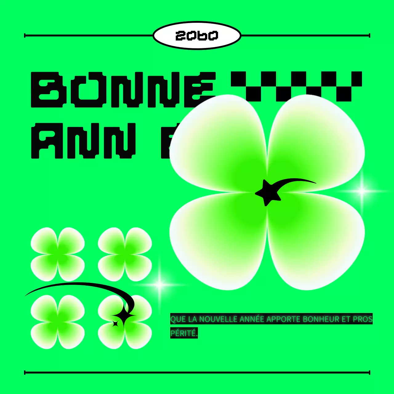 carte de vœux moderne verte