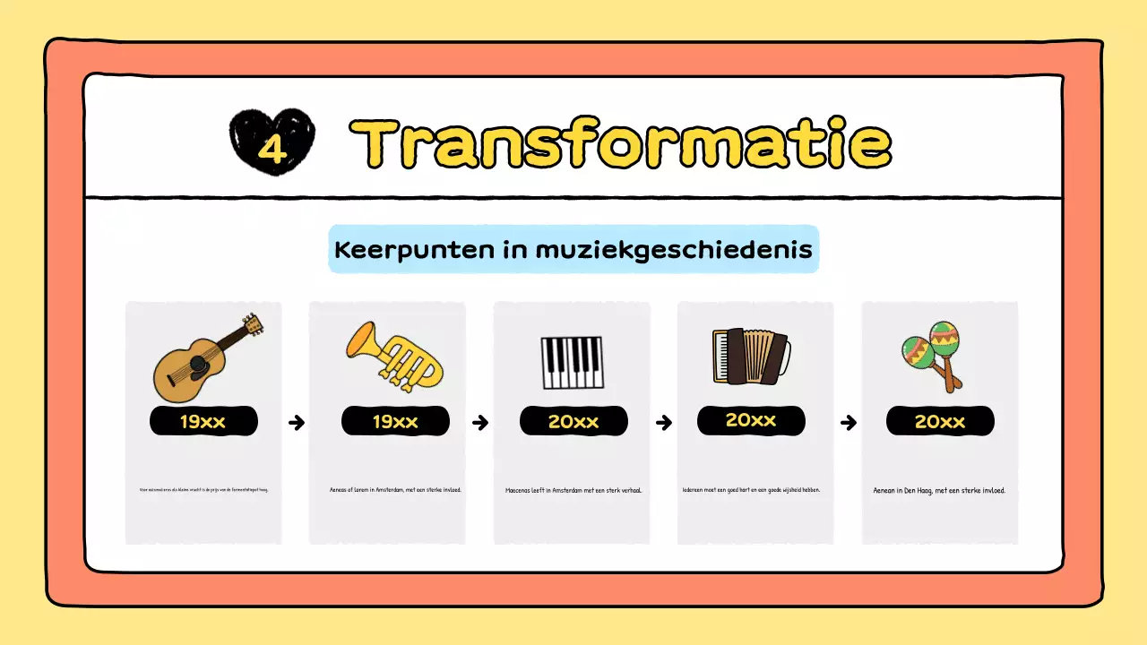 orange comic muziekpresentatie