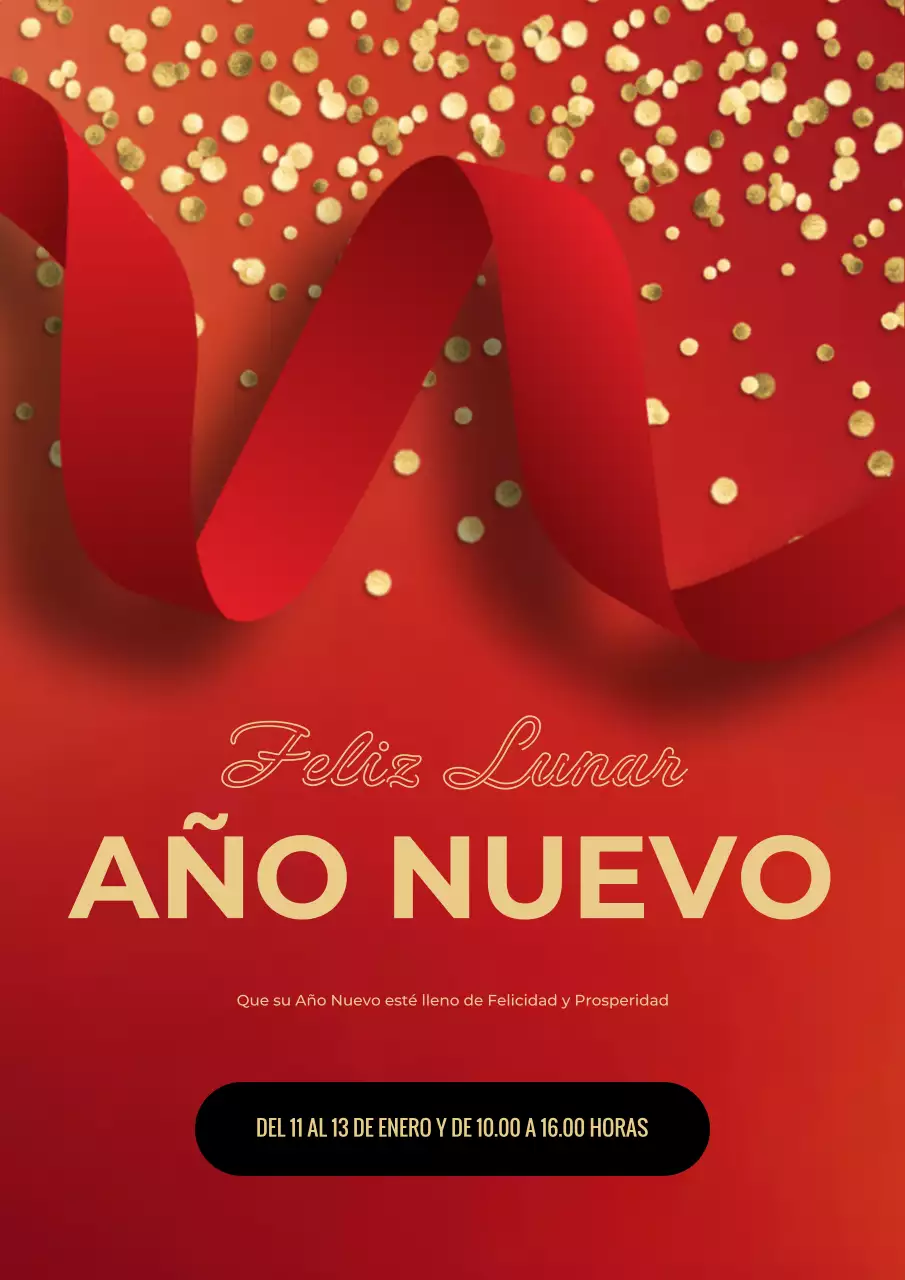 anuncio rojo tradicional de las fiestas