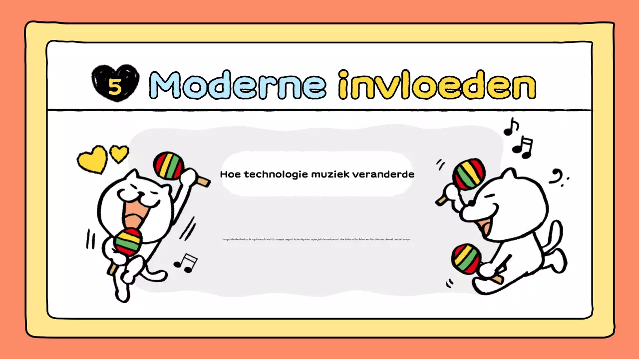 orange comic muziekpresentatie