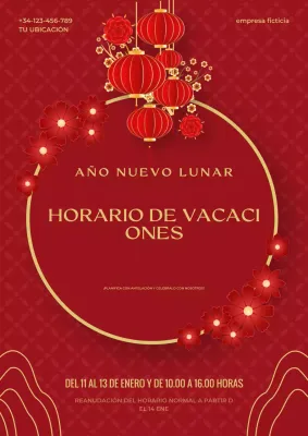 anuncio rojo tradicional de las fiestas