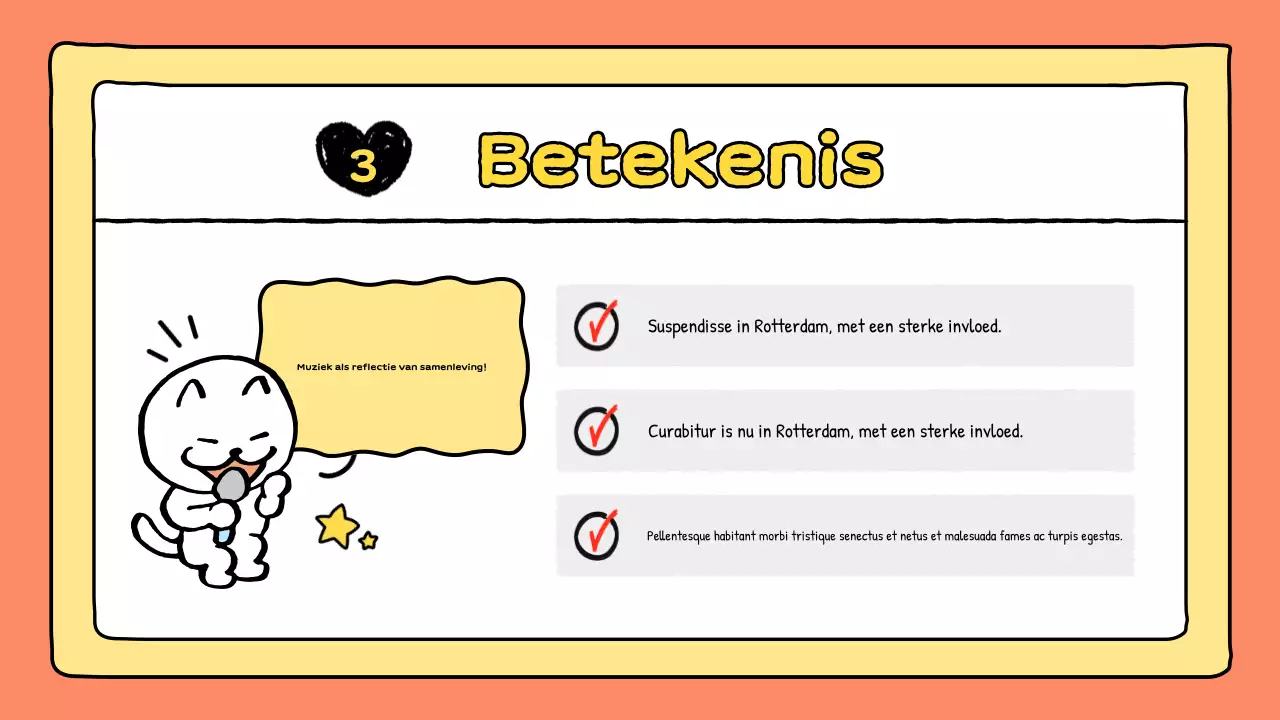 orange comic muziekpresentatie