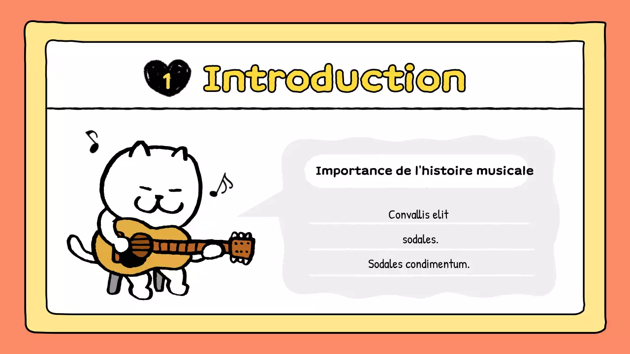 présentation musicale de la bande dessinée orange