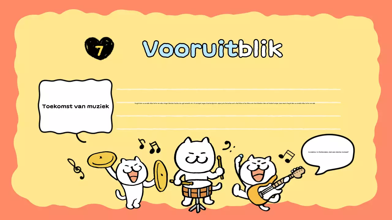 orange comic muziekpresentatie