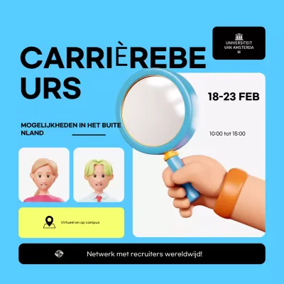 aankondiging blauw modern carrière evenement