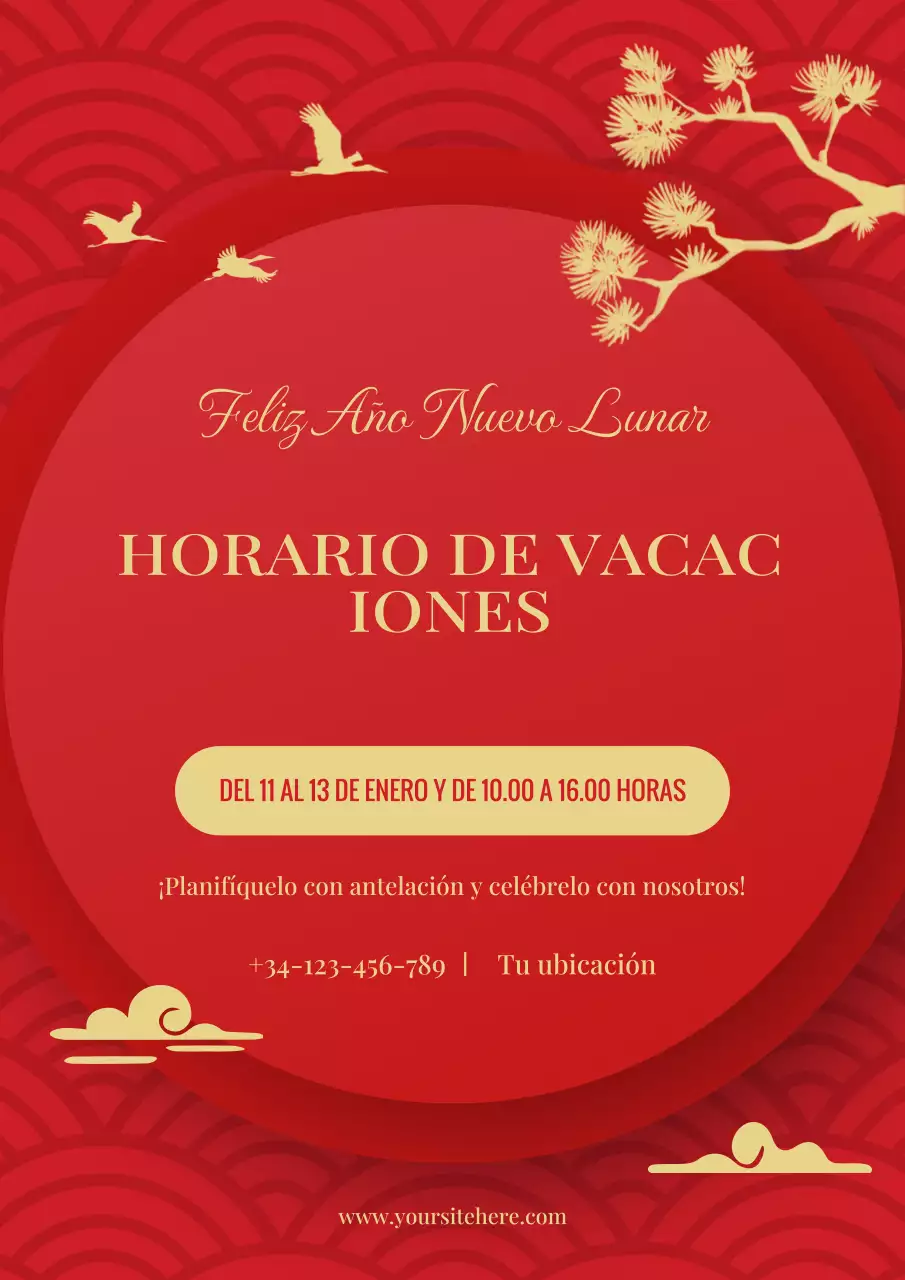 anuncio rojo tradicional de las fiestas