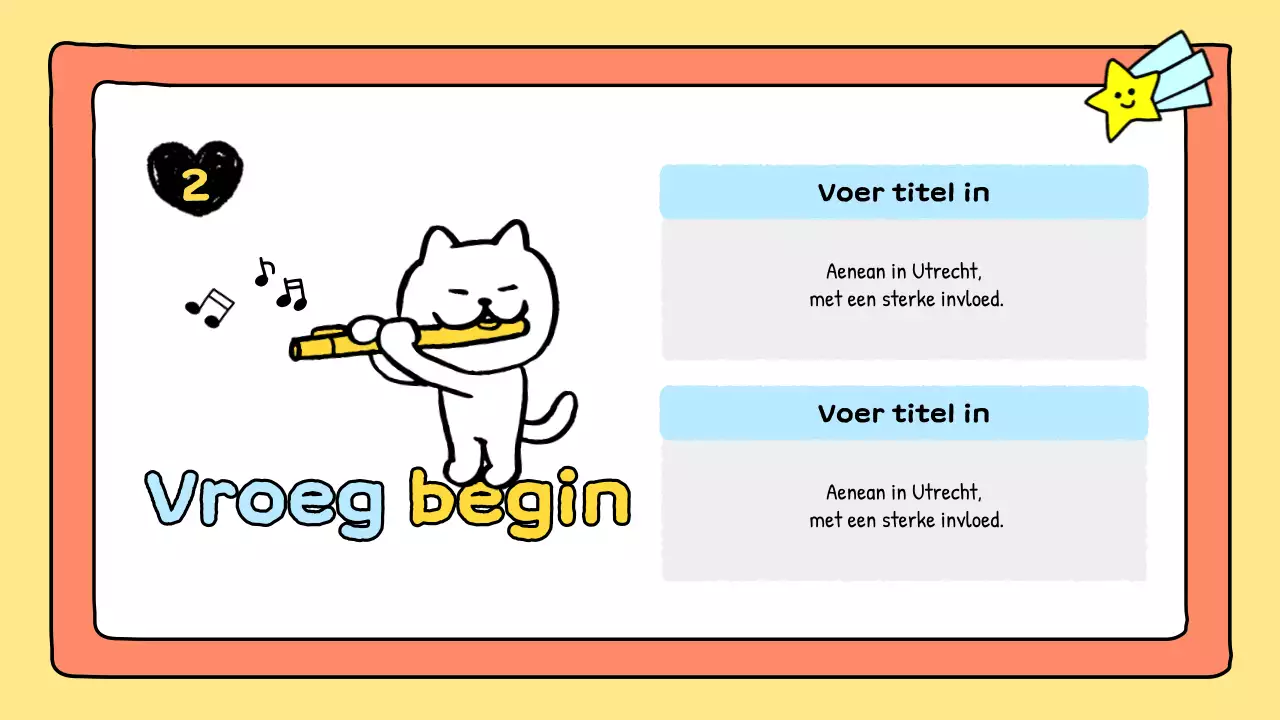 orange comic muziekpresentatie