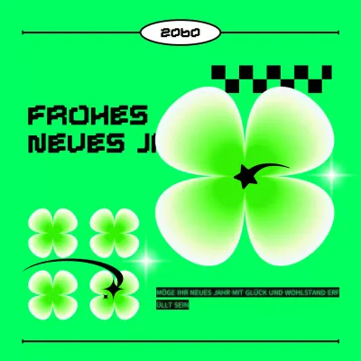 grüne moderne Neujahrskarte