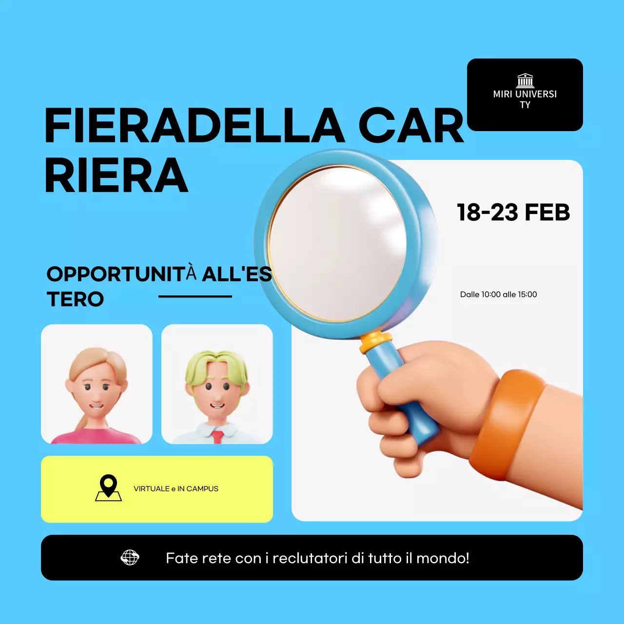 annuncio di un evento di carriera blu moderno