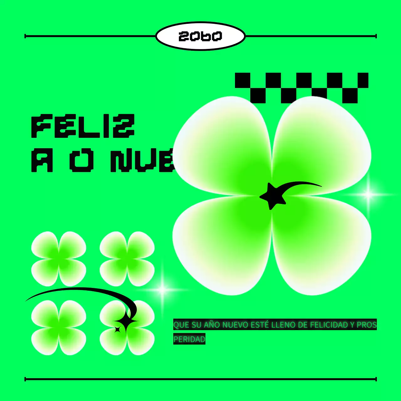 tarjeta de año nuevo moderna y verde