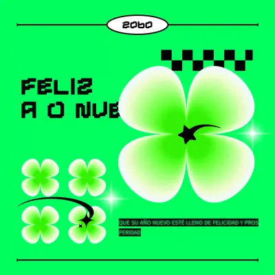 tarjeta de año nuevo moderna y verde