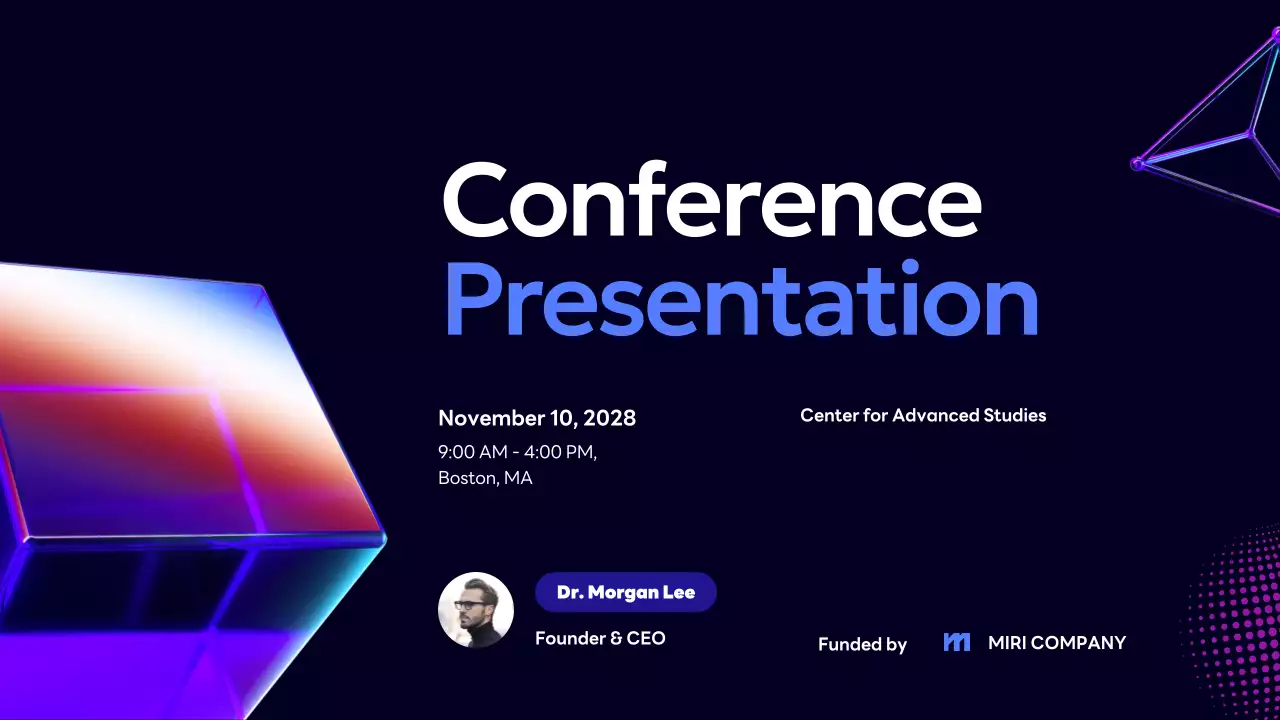 Navy Modern Business Conference Presentation