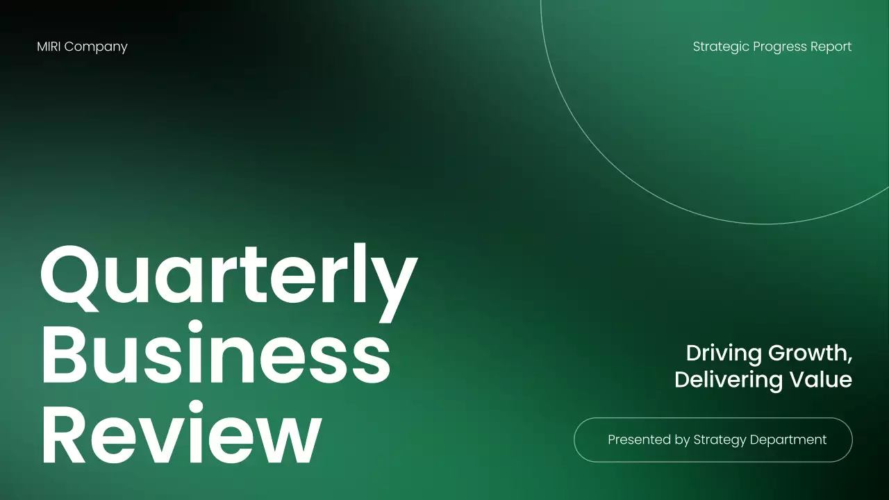 Green Modern Business Report Presentation