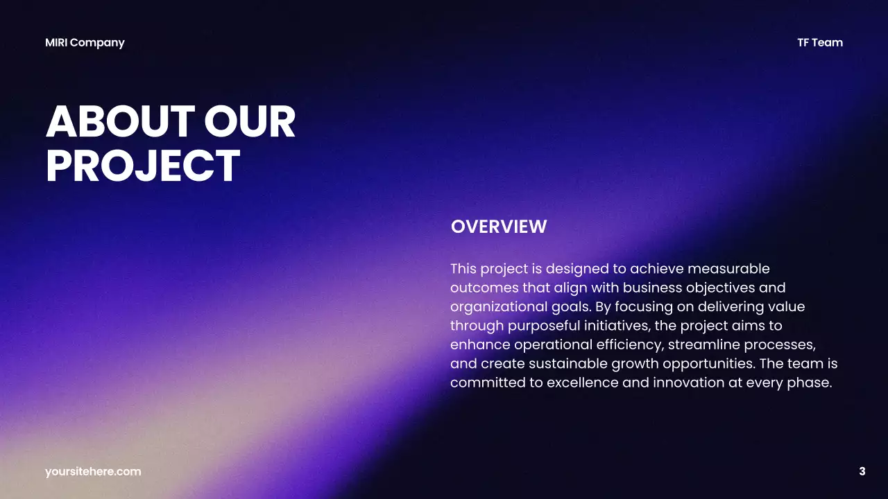 Purple Modern Project Report Presentation