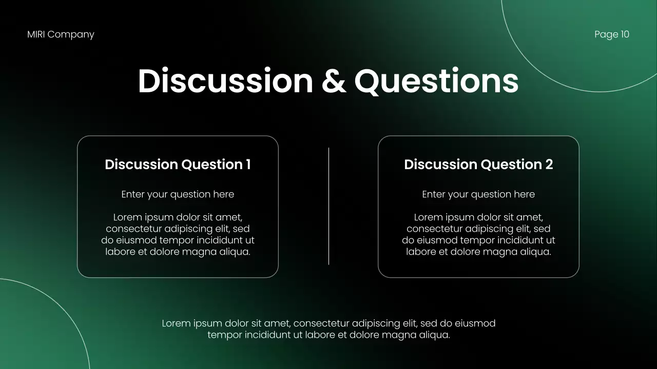 Green Modern Business Report Presentation