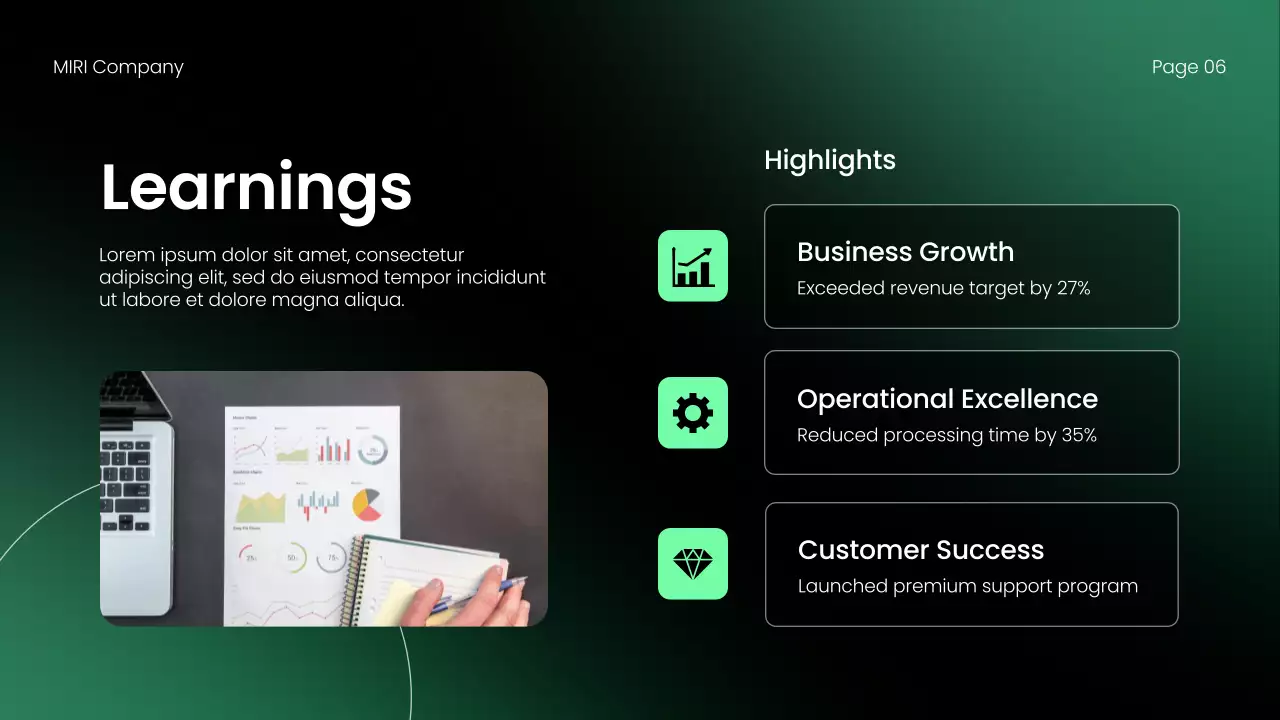 Green Modern Business Report Presentation