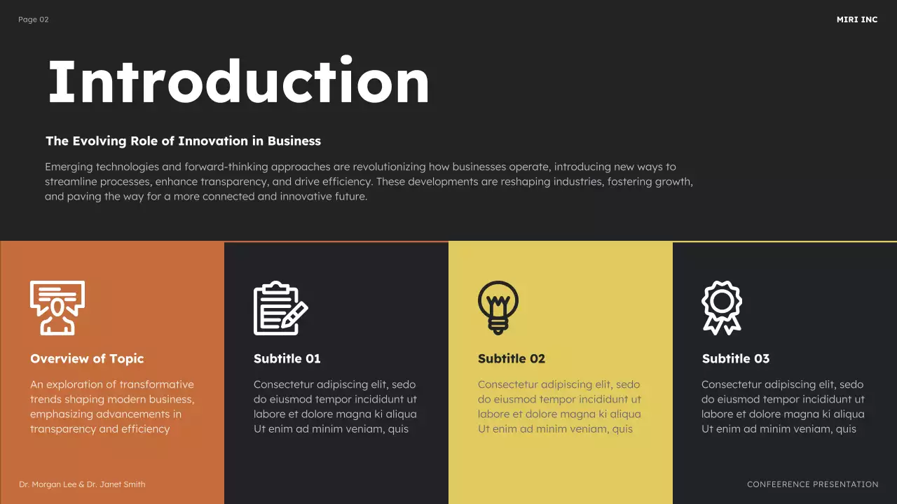 Black Modern Business Conference Presentation