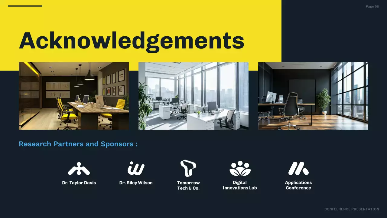 Apresentação de conferência empresarial profissional amarela