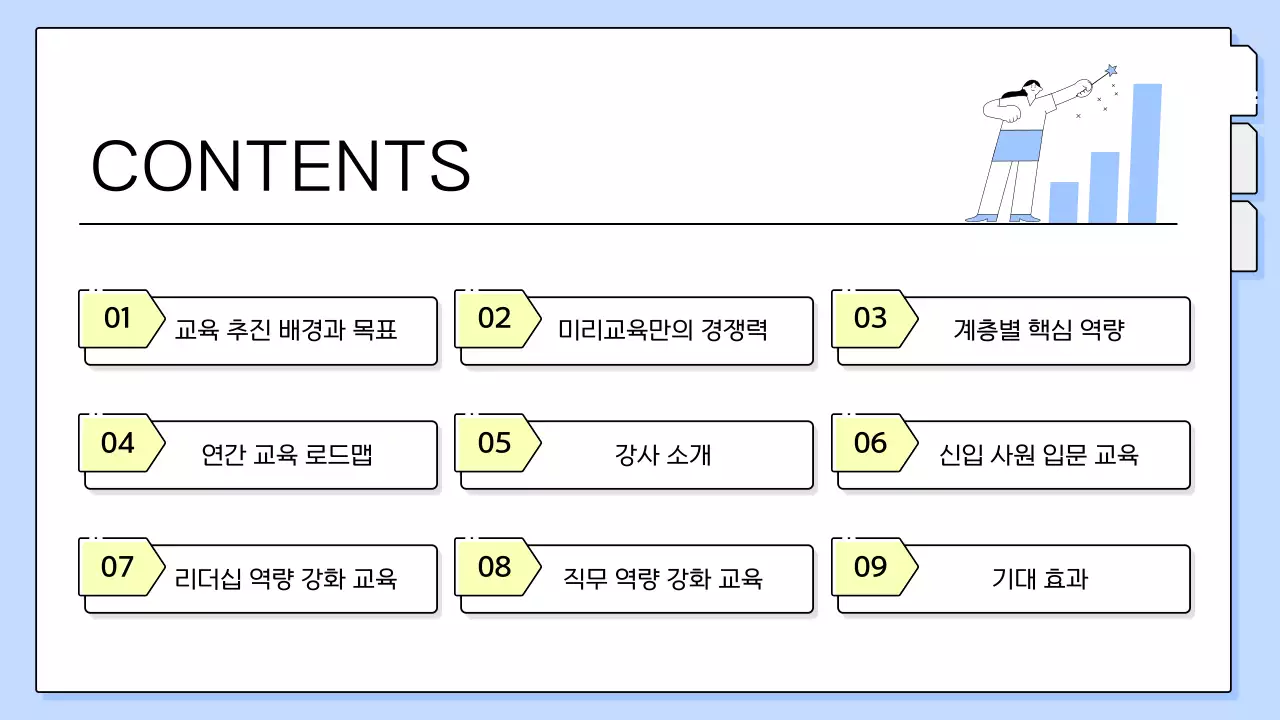 하늘색 모던 교육 제안서