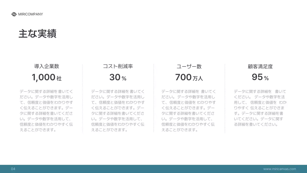 青 シンプル ビジネス プレゼンテーション