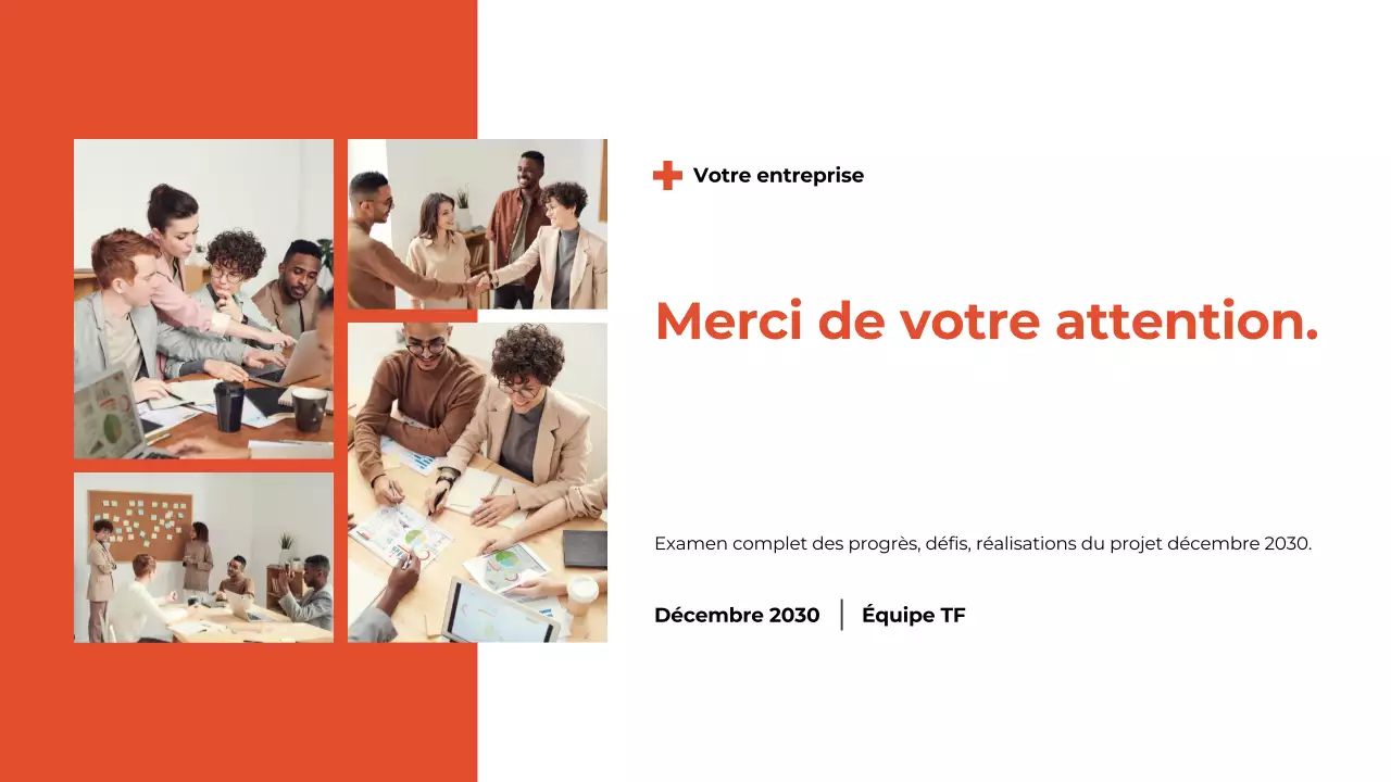 Présentation du rapport d'examen mensuel du blanc et de l'orange