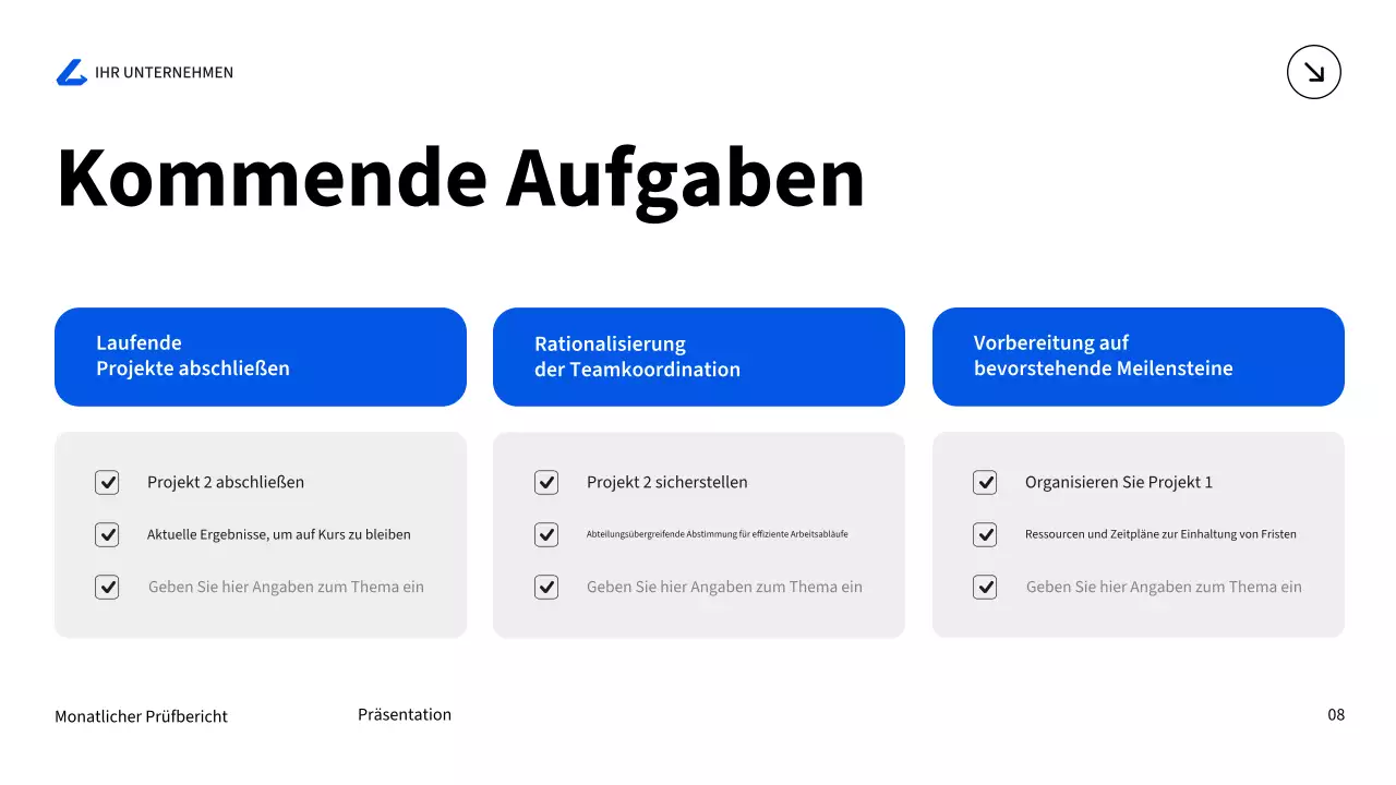 blue modern business report