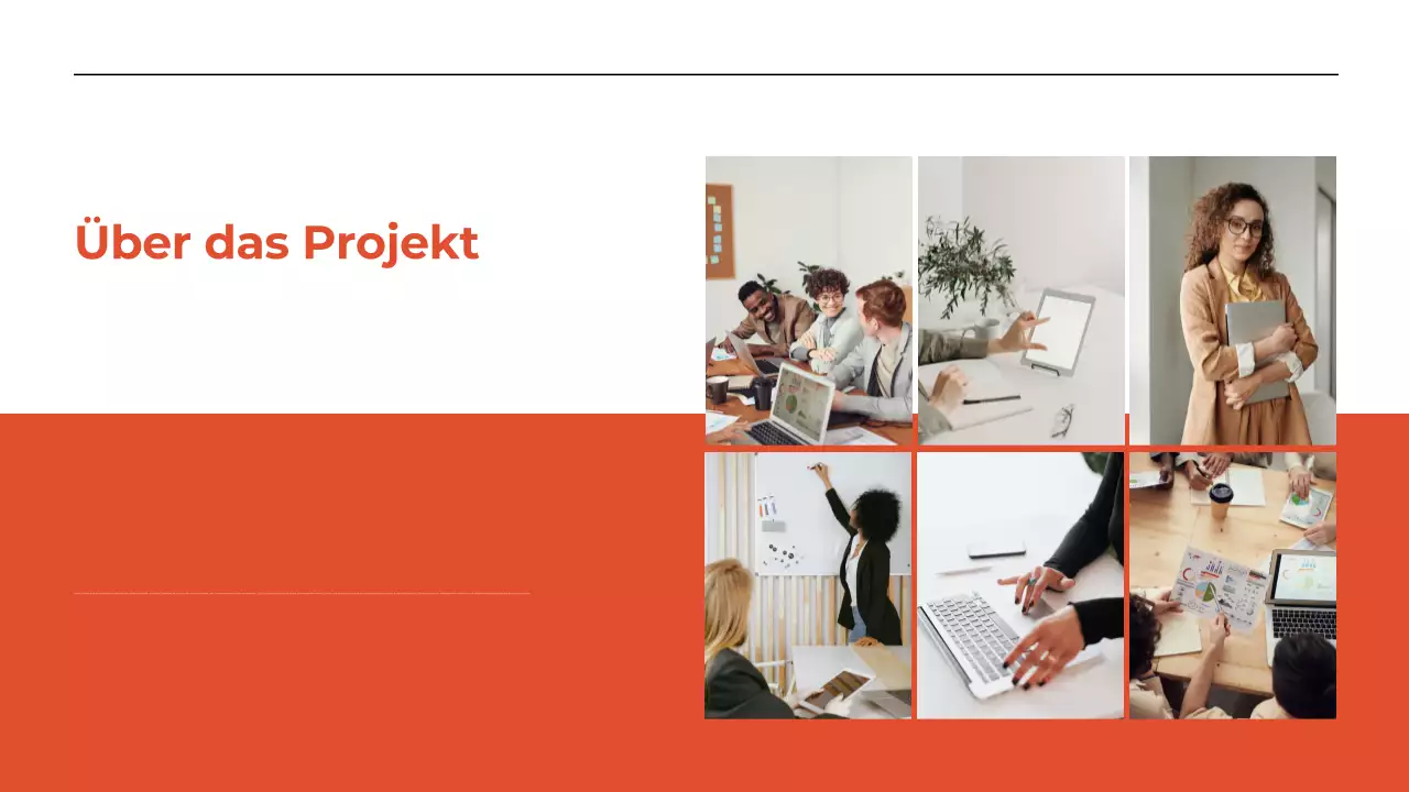 Präsentation des monatlichen Rückblicksberichts in Weiß und Orange