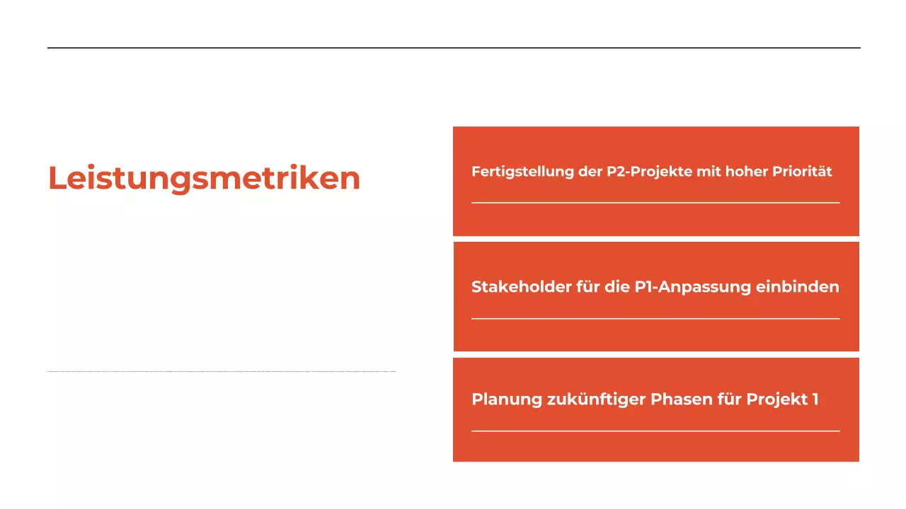 Präsentation des monatlichen Rückblicksberichts in Weiß und Orange