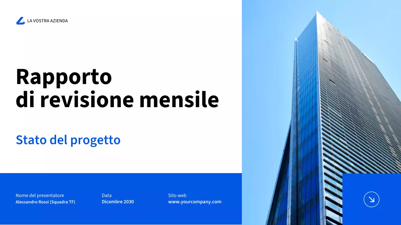 relazione aziendale moderna blu